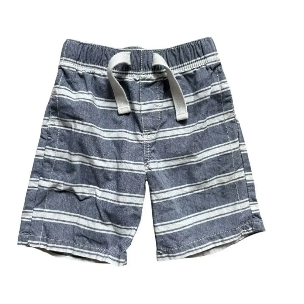 Youth Boys OshKosh Striped Drawstring Pull-On Chino Shorts - Sz 5